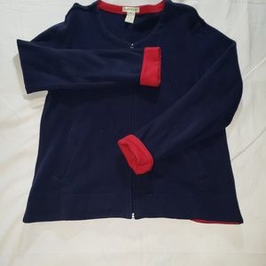 Orvis Blue Red Zip‎ soft sweater Size M